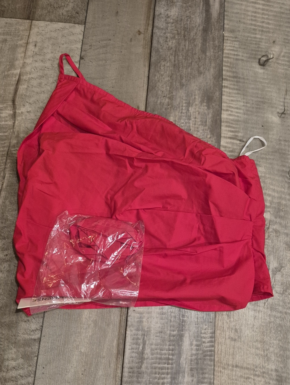 Commense Asymetrical Halter Top With Rosette Pin Red S NWT